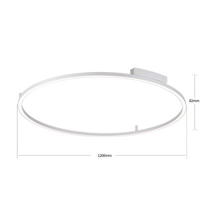 Brilagi - Plafonieră LED PORTOFINO dimmabilă, 85W, 230V, 3000–6000K, Ø120 cm, argintie, cu telecomandă
