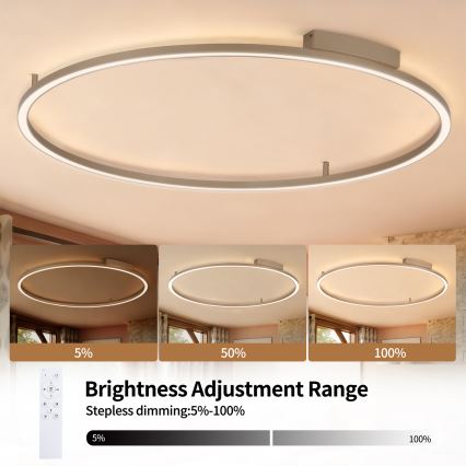 Brilagi - Plafonieră LED reglabilă PORTOFINO LED/85W/230V 3000-6000K Ø 120 cm bej + telecomandă