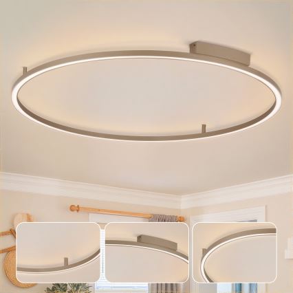 Brilagi - Plafonieră LED reglabilă PORTOFINO LED/85W/230V 3000-6000K Ø 120 cm bej + telecomandă
