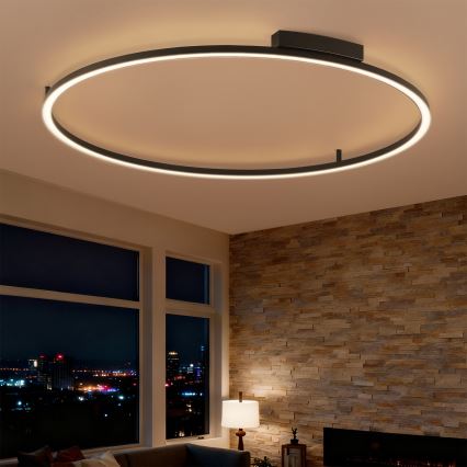 Brilagi - Lampă de tavan LED dimabilă PORTOFINO LED/85W/230V 3000-6000K, diametru 120 cm, negru + telecomandă