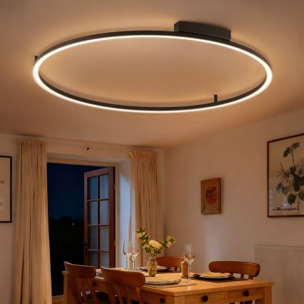 Brilagi - Lampă de tavan LED dimabilă PORTOFINO LED/85W/230V 3000-6000K, diametru 120 cm, negru + telecomandă