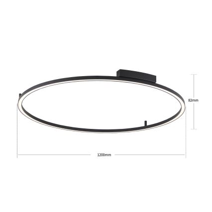 Brilagi - Lampă de tavan LED dimabilă PORTOFINO LED/85W/230V 3000-6000K, diametru 120 cm, negru + telecomandă