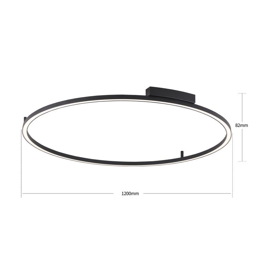 Brilagi - Lampă de tavan LED dimabilă PORTOFINO LED/85W/230V 3000-6000K, diametru 120 cm, negru + telecomandă