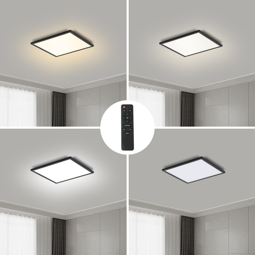 Brilagi - Plafonieră LED reglabilă SLIMFRAME LED/25W/230V 30x30 cm 3000-6000K neagră + telecomandă