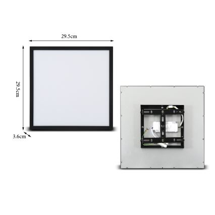 Brilagi - Plafonieră LED reglabilă SLIMFRAME LED/25W/230V 30x30 cm 3000-6000K neagră + telecomandă