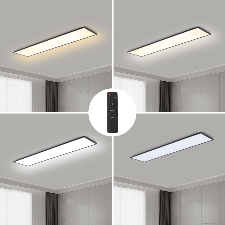 Brilagi - Lampă de tavan LED dimabilă SLIMFRAME LED/58W/230V 120x30 cm 3000-6000K neagră + telecomandă