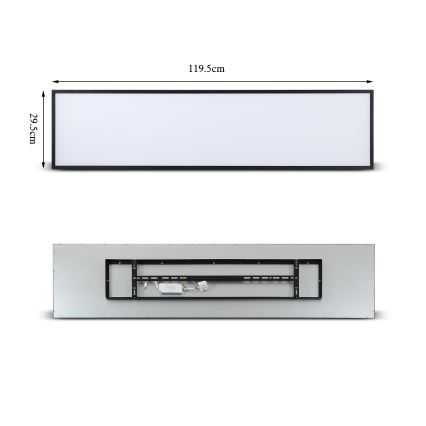 Brilagi - Lampă de tavan LED dimabilă SLIMFRAME LED/58W/230V 120x30 cm 3000-6000K neagră + telecomandă