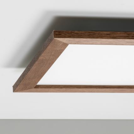 Brilagi - Plafonieră LED reglabilă SLIMFRAME WOOD LED/36W/230V 49,5x49,5 cm 3000-6000K maro închis + telecomandă