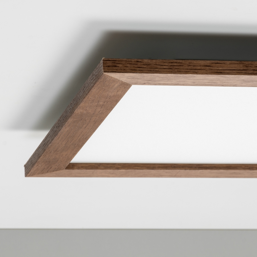 Brilagi - Plafonieră LED reglabilă SLIMFRAME WOOD LED/36W/230V 49,5x49,5 cm 3000-6000K maro închis + telecomandă