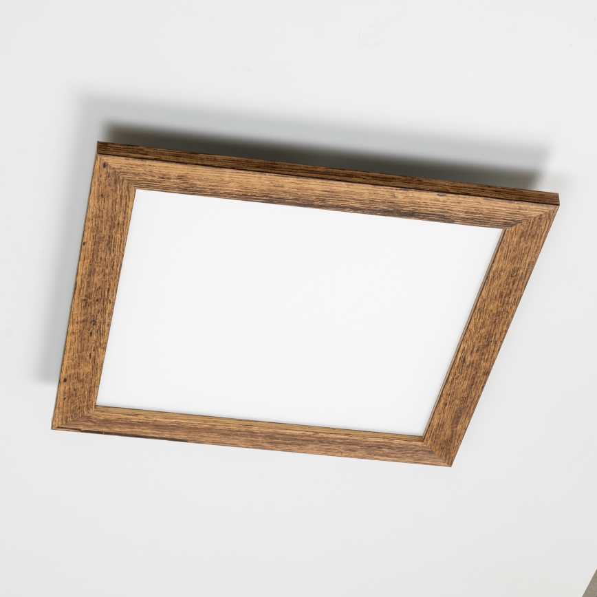 Brilagi - Plafonieră LED reglabilă SLIMFRAME WOOD 36W/230V 49,5x49,5 cm 3000-6000K maro + telecomandă