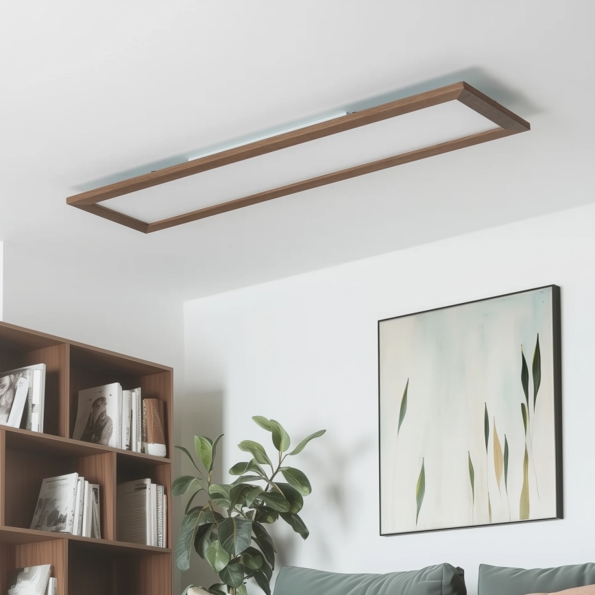 Brilagi - Plafonieră LED dimabilă SLIMFRAME WOOD LED/58W/230V 124x34 cm 3000-6000K maro închis + telecomandă