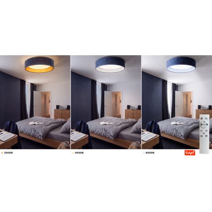 Brilagi - Plafonieră LED reglabilă VELVET SMARTIX LED/36W/230V 3000-6000K Ø 55 cm albastră Wi-Fi Tuya Beacon + telecomandă