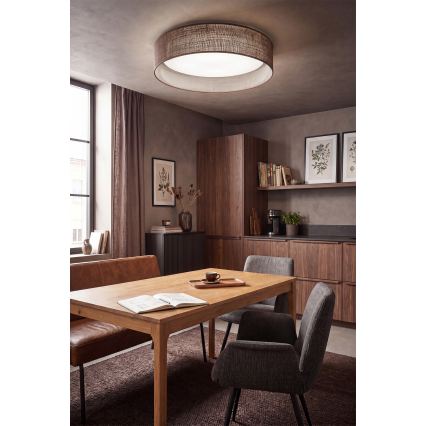 Brilagi - Corp de iluminat de tavan LED dimabil VELVET SMARTIX LED/36W/230V 3000-6000K diam. 55 cm maro Wi-Fi Tuya Beacon + telecomandă
