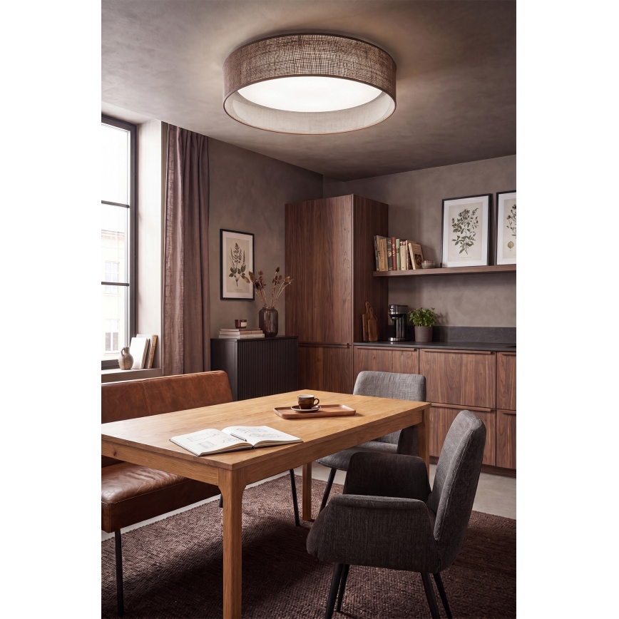 Brilagi - Plafonieră LED dimabilă VELVET SMART VARI LED/36W/230V 3000-6500K Ø 55 cm maro + telecomandă