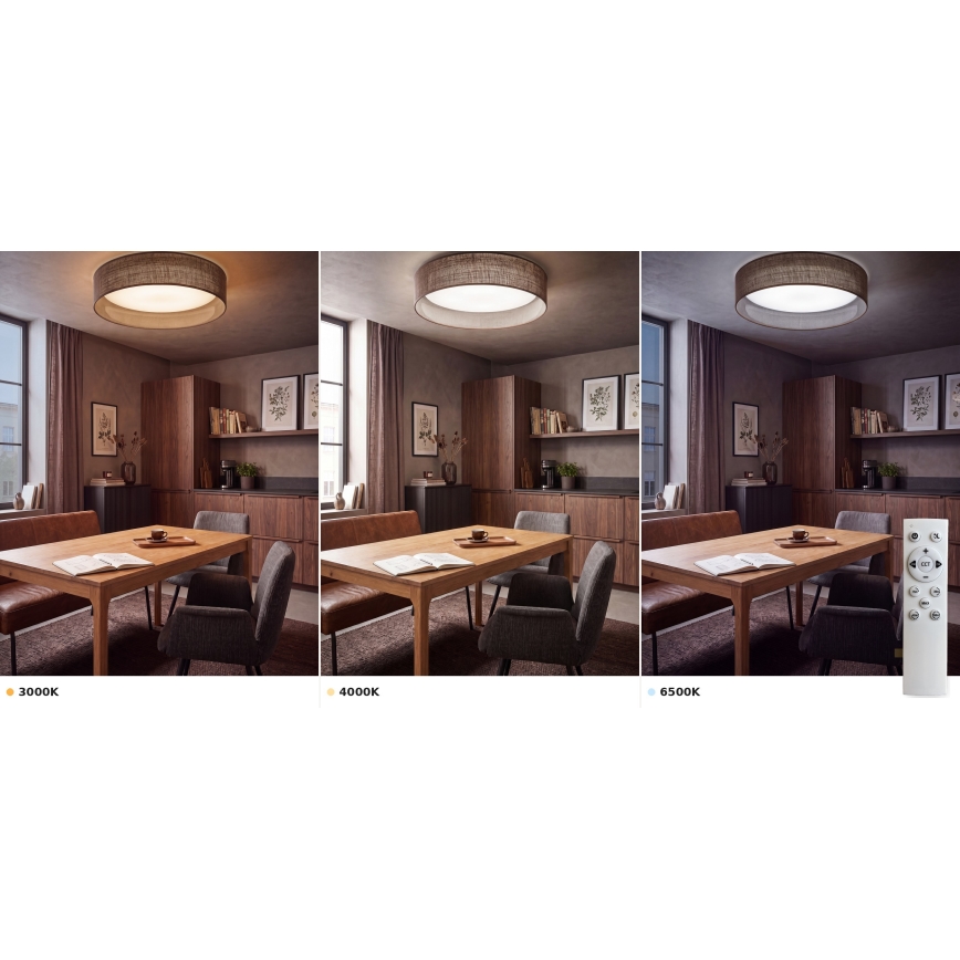 Brilagi - Plafonieră LED dimabilă VELVET SMART VARI LED/36W/230V 3000-6500K Ø 55 cm maro + telecomandă