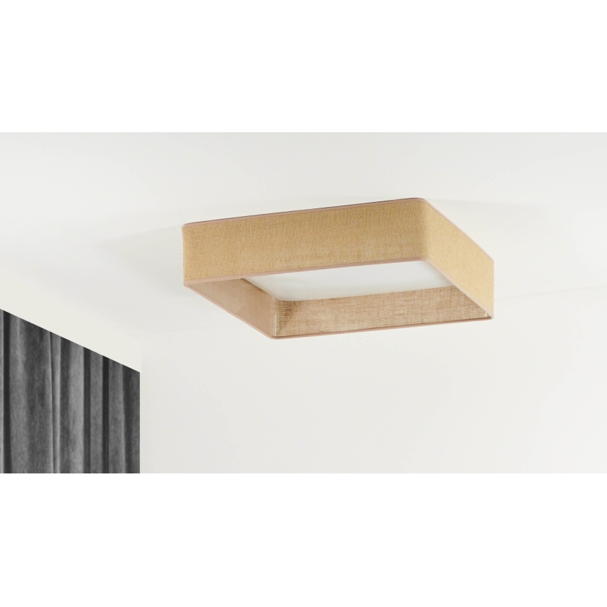 Brilagi - Plafonieră LED dimabilă VELVET SQUARE LED/24W/230V 43x43 cm 3000/4000/6500K + telecomandă maro