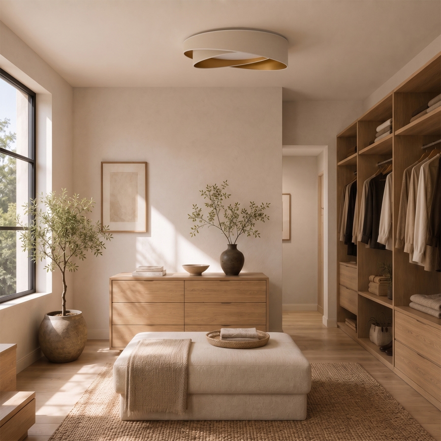 BRILAGI - Lampă de tavan LED reglabilă VELVET TWIST LED/36W/230V 3000-6000K Ø 65 cm Wi-Fi Tuya Beacon alb/auriu + telecomandă