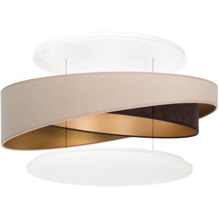 BRILAGI - Plafonieră LED dimabilă VELVET TWIST LED/36W/230V 3000-6000K Ø 65 cm Wi-Fi Tuya Beacon bej/maro/auriu + telecomandă