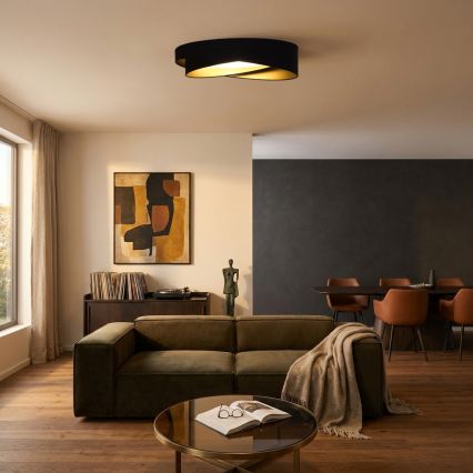BRILAGI - Lampă de tavan LED dimabilă VELVET TWIST LED/36W/230V 3000-6000K Ø 65 cm Wi-Fi Tuya Beacon negru/auriu + telecomandă