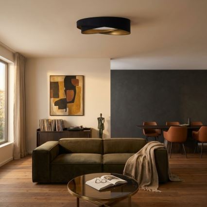 BRILAGI - Lampă de tavan LED dimabilă VELVET TWIST LED/36W/230V 3000-6000K Ø 65 cm Wi-Fi Tuya Beacon negru/auriu + telecomandă