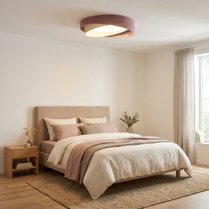 BRILAGI - Plafonieră LED dimmabilă VELVET TWIST LED/36W/230V 3000-6000K Ø 65 cm Wi-Fi Tuya Beacon roz/crem + telecomandă