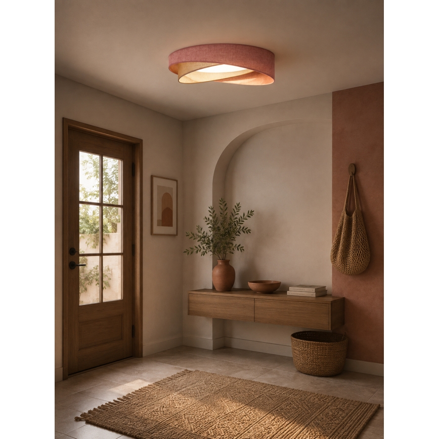 BRILAGI - Plafonieră LED dimmabilă VELVET TWIST LED/36W/230V 3000-6000K Ø 65 cm Wi-Fi Tuya Beacon roz/crem + telecomandă