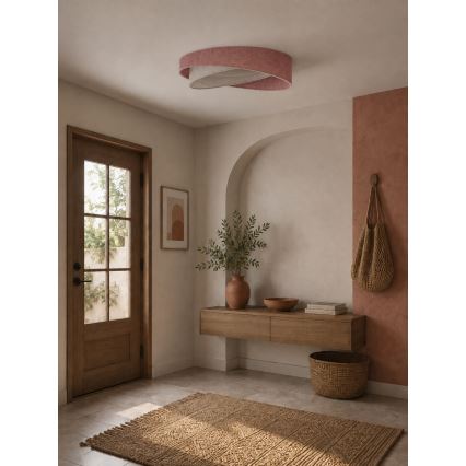BRILAGI - Plafonieră LED dimmabilă VELVET TWIST LED/36W/230V 3000-6000K Ø 65 cm Wi-Fi Tuya Beacon roz/crem + telecomandă