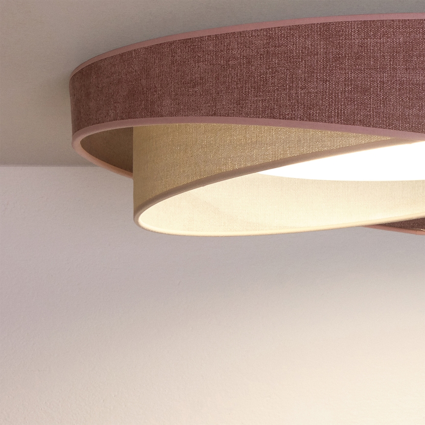 BRILAGI - Plafonieră LED dimmabilă VELVET TWIST LED/36W/230V 3000-6000K Ø 65 cm Wi-Fi Tuya Beacon roz/crem + telecomandă