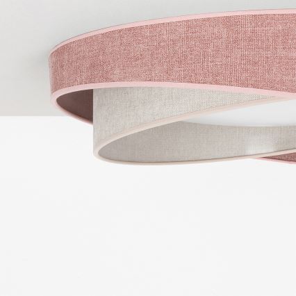 BRILAGI - Plafonieră LED dimmabilă VELVET TWIST LED/36W/230V 3000-6000K Ø 65 cm Wi-Fi Tuya Beacon roz/crem + telecomandă