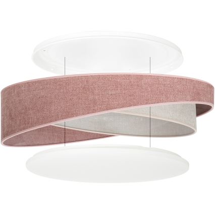 BRILAGI - Plafonieră LED dimmabilă VELVET TWIST LED/36W/230V 3000-6000K Ø 65 cm Wi-Fi Tuya Beacon roz/crem + telecomandă