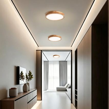 Brilagi - Plafonieră LED reglabilă WOODLINE LED/48W/230V 3000-6000K, stejar, diam. 40 cm + telecomandă