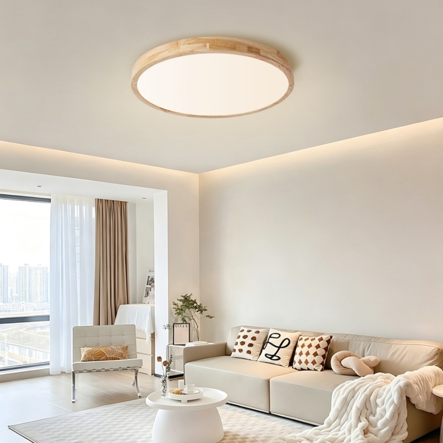 Brilagi - Plafonieră LED dimabilă WOODLINE LED/72W/230V 3000-6000K stejar diam. 60 cm + telecomandă