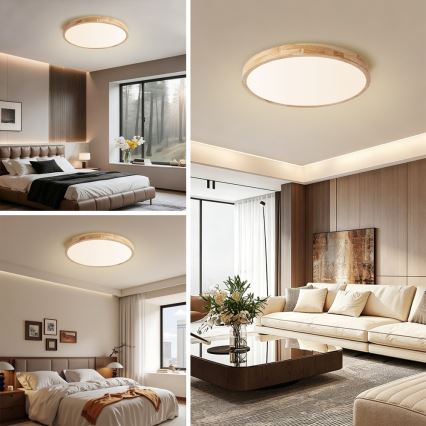 Brilagi - Plafonieră LED dimabilă WOODLINE LED/72W/230V 3000-6000K stejar diam. 60 cm + telecomandă