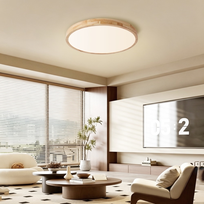 Brilagi - Plafonieră LED dimabilă WOODLINE LED/72W/230V 3000-6000K stejar diam. 60 cm + telecomandă