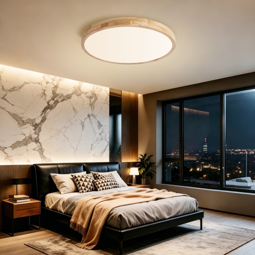 Brilagi - Plafonieră LED dimabilă WOODLINE LED/72W/230V 3000-6000K stejar diam. 60 cm + telecomandă