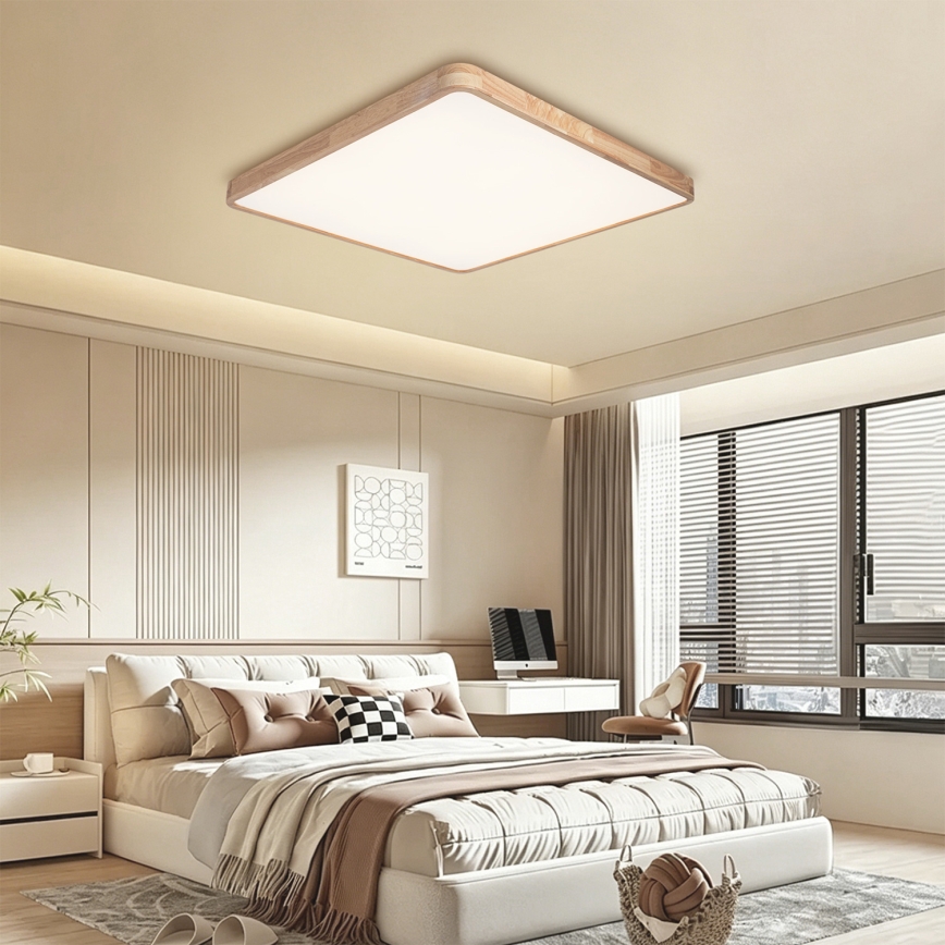 BRILAGI - Plafonieră LED dimabilă WOODLINE SQUARE LED/100W/230V 3000-6000K stejar 80x80 cm + telecomandă