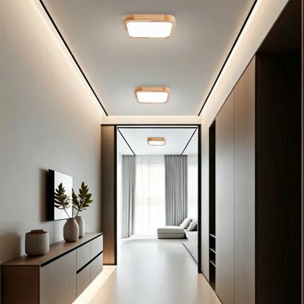 Brilagi - Plafonieră LED dimabilă WOODLINE SQUARE LED/48W/230V 3000-6000K stejar 40x40 cm + telecomandă