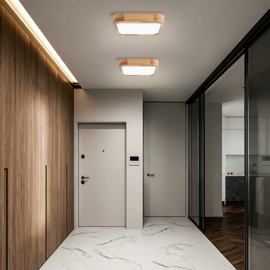 Brilagi - Plafonieră LED dimabilă WOODLINE SQUARE LED/48W/230V 3000-6000K stejar 40x40 cm + telecomandă