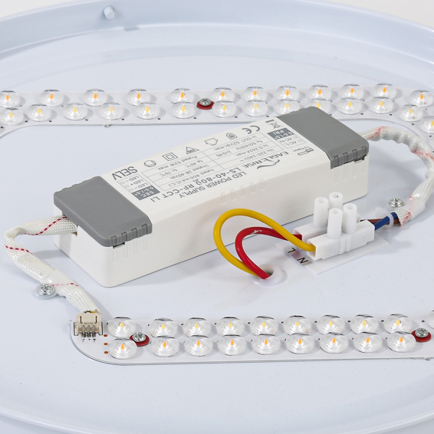 Brilagi WOODROUND Plafonieră LED dimabilă, 30W/230V, 3000-6000K, Ø 40 cm, lemn, CRI 90 + telecomandă