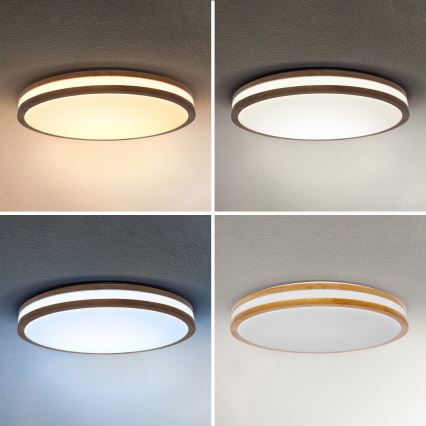 Brilagi - Plafonieră LED reglabilă MOLINA LED/60W/230V 3000-6500K stejar Ø 58 cm + telecomandă