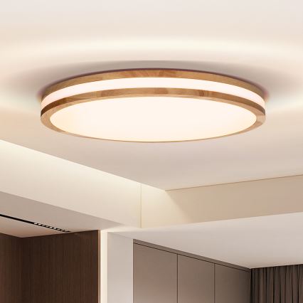 Brilagi - Plafonieră LED reglabilă MOLINA LED/60W/230V 3000-6500K stejar Ø 58 cm + telecomandă