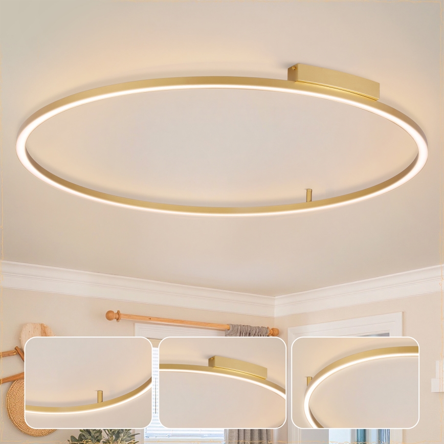 Brilagi - Plafonieră LED dimabilă PORTOFINO LED/85W/230V 3000-6000K Ø 120 cm auriu + telecomandă