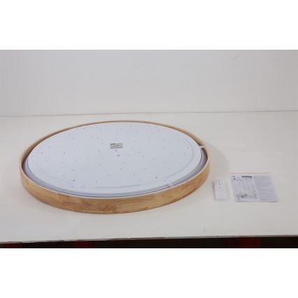 Brilagi - Plafonieră LED dimabilă WOODROUND LED/70W/230V 3000-6000K Ø 80 cm lemn CRI 90 + telecomandă