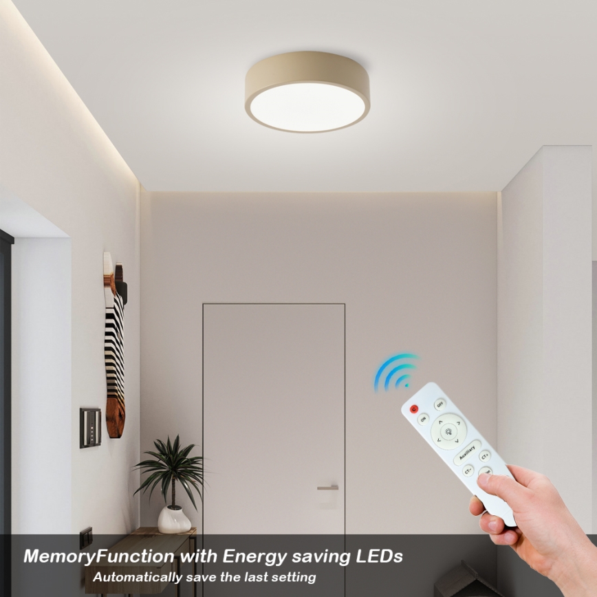 Brilagi - Plafonieră LED dimerizabilă POOL LED/18W/230V 3000-6000K 20 cm bej + telecomandă