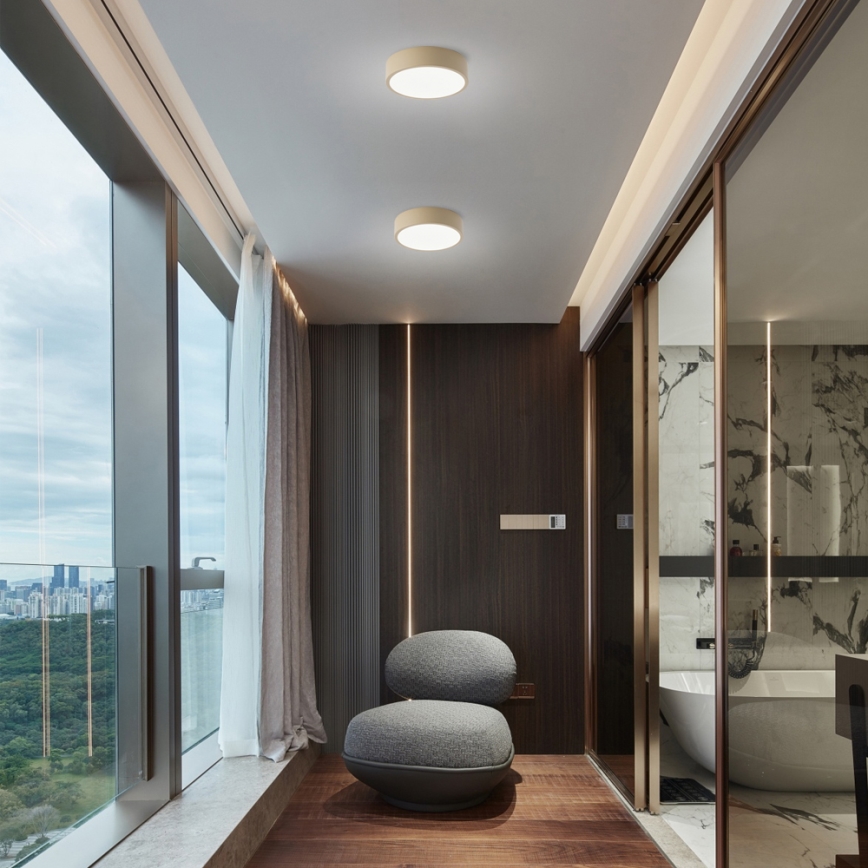 Brilagi - Plafonieră LED dimerizabilă POOL LED/18W/230V 3000-6000K 20 cm bej + telecomandă