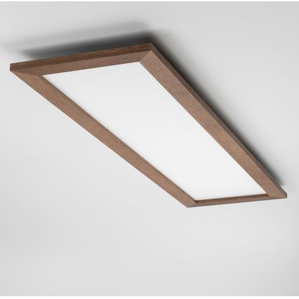 Brilagi - Plafonieră LED reglabilă SLIMFRAME WOOD, LED/58W/230V, 124x34 cm, 3000-6000K, maro închis + telecomandă