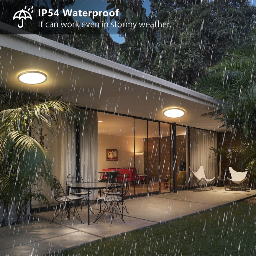 Brilagi - Plafonieră LED Ultra Slim pentru baie, 12W, 230V, Ø 22,5 cm, auriu, IP54