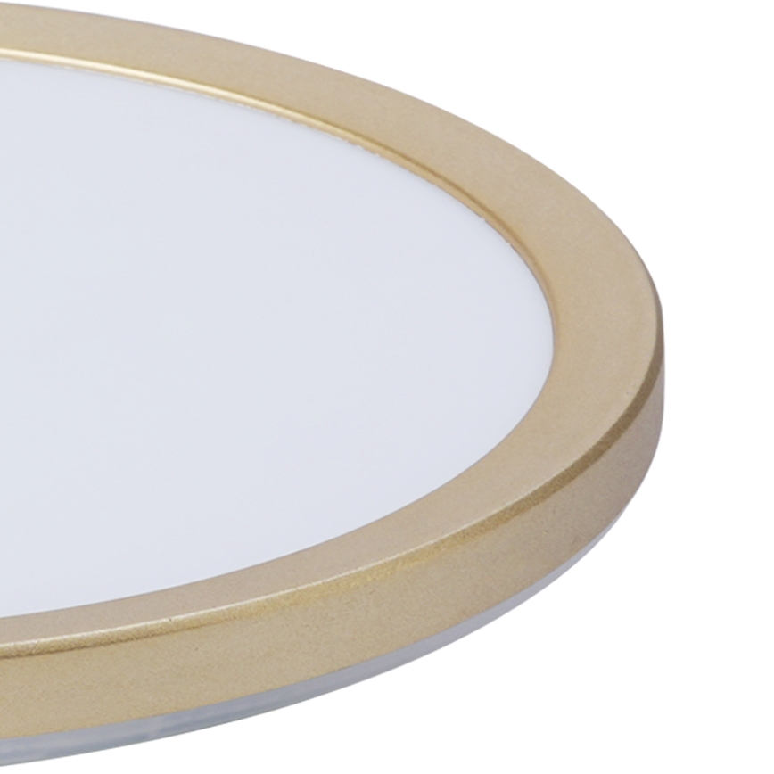 Brilagi - Plafonieră LED Ultra Slim pentru baie, 12W, 230V, Ø 22,5 cm, auriu, IP54