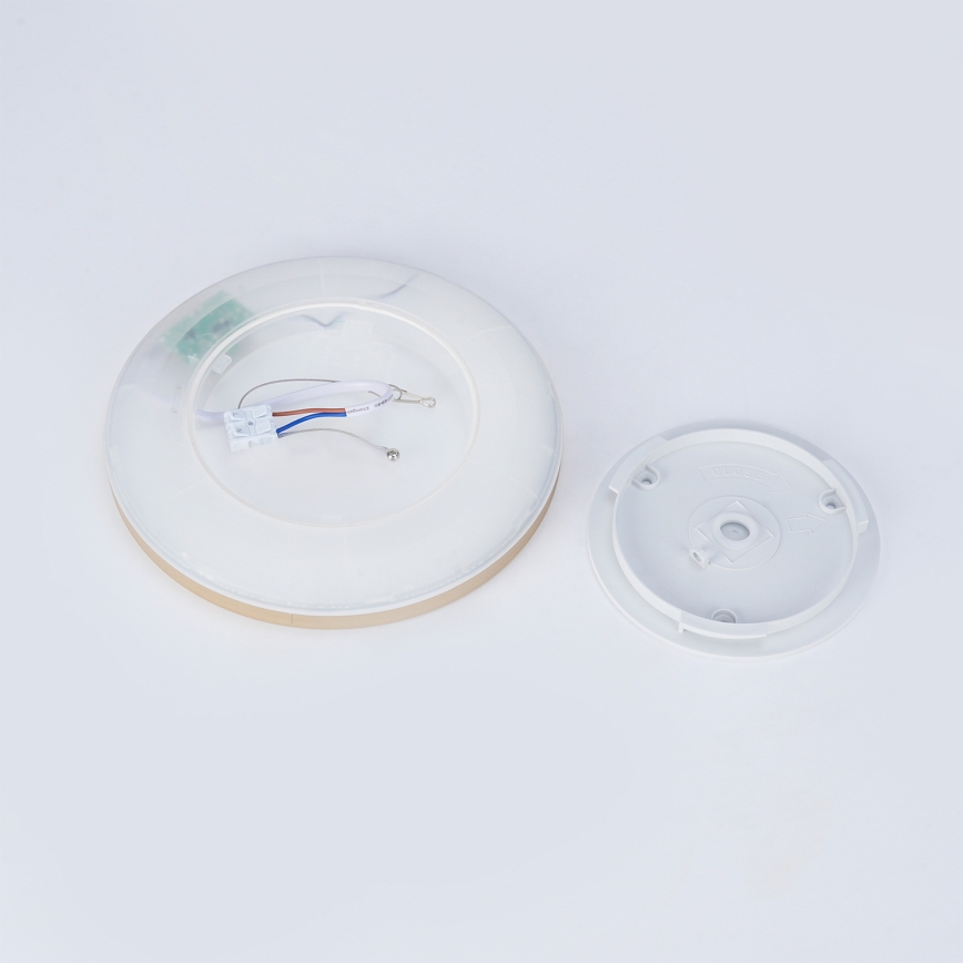 Brilagi - Plafonieră LED Ultra Slim pentru baie, 12W, 230V, Ø 22,5 cm, auriu, IP54