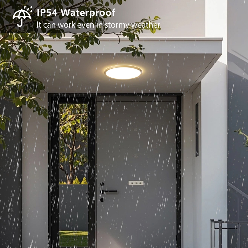 Brilagi - Plafonieră LED pentru baie ULTRA SLIM, 18W, 230V, Ø 30 cm, auriu, IP54